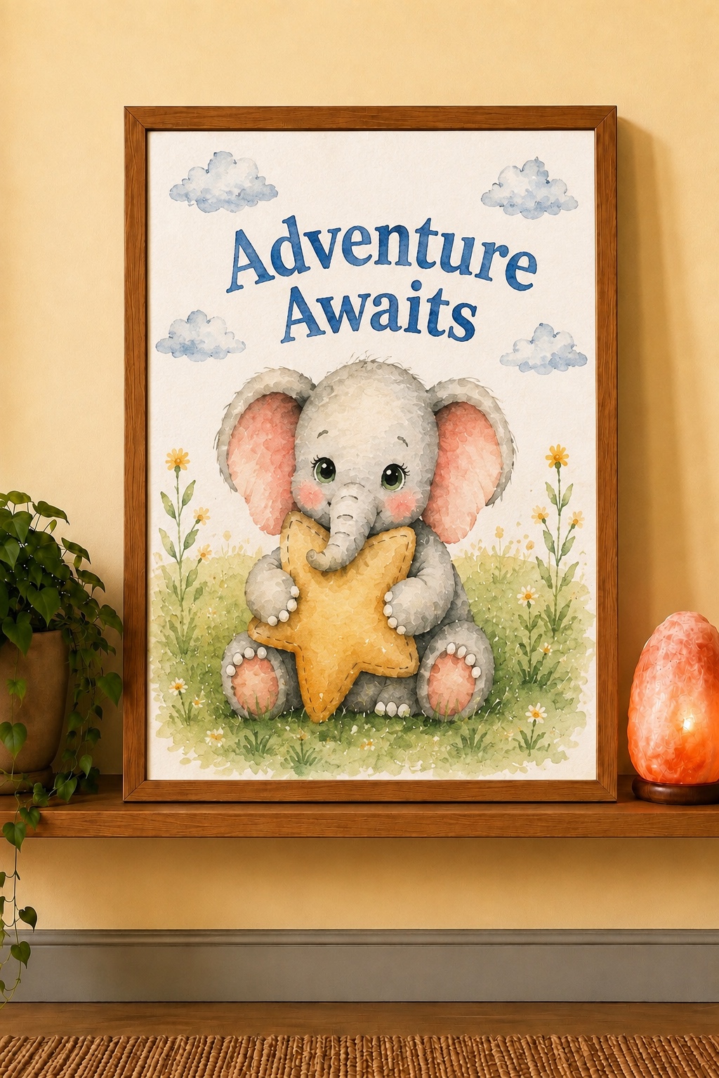Adventure Awaits watercolor nursery print