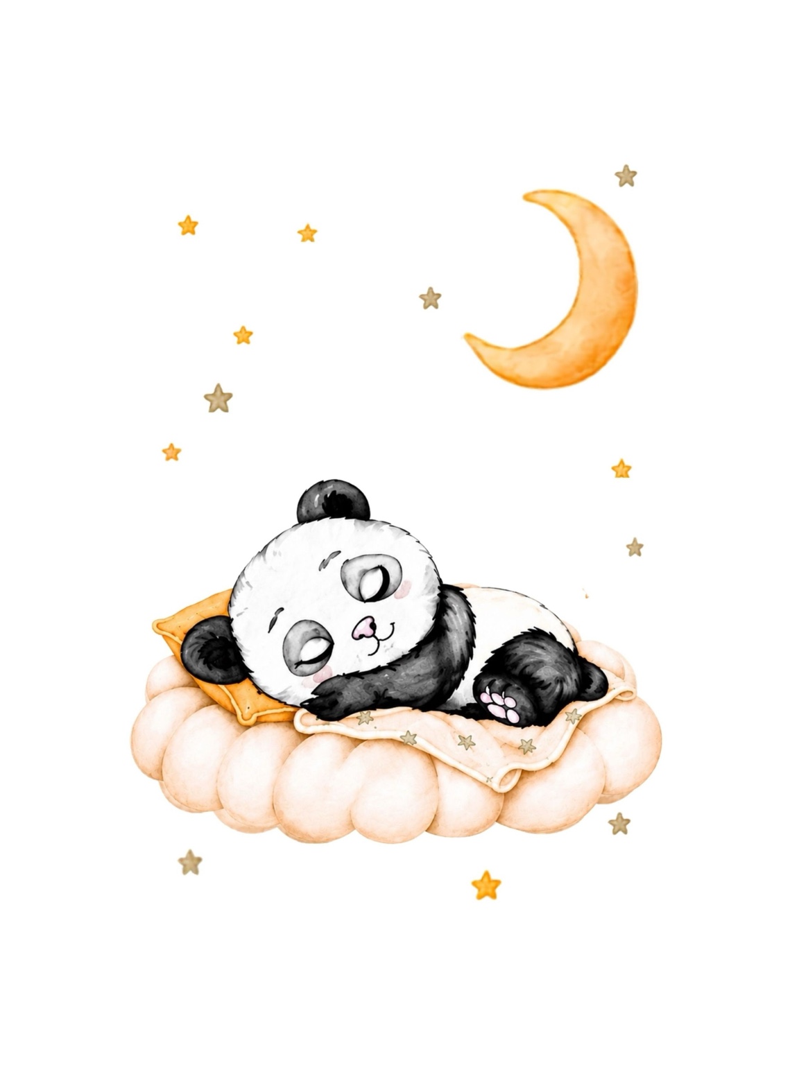 Moonlight Panda nursery artwork