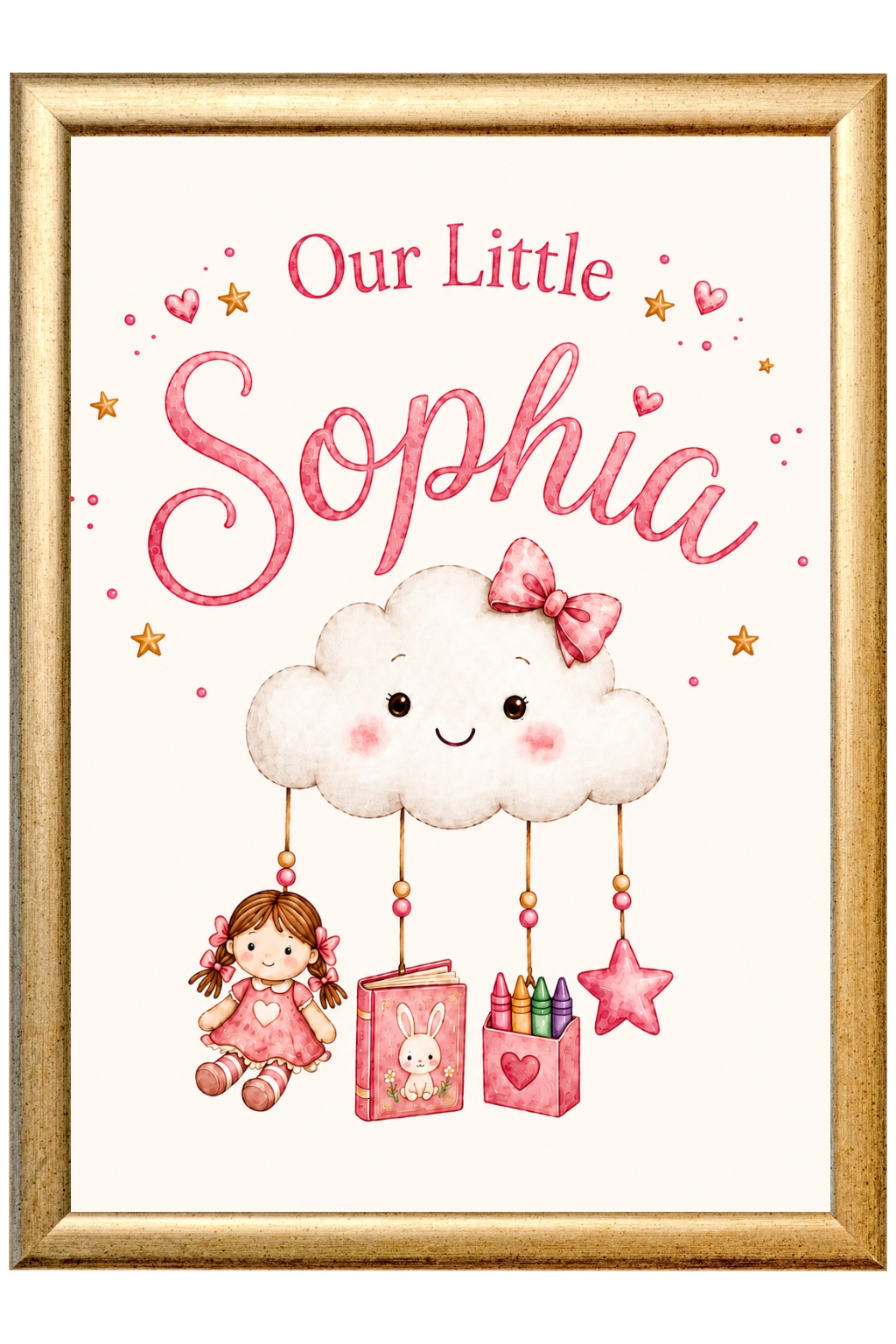 Personalized Name Art watercolor nursery print